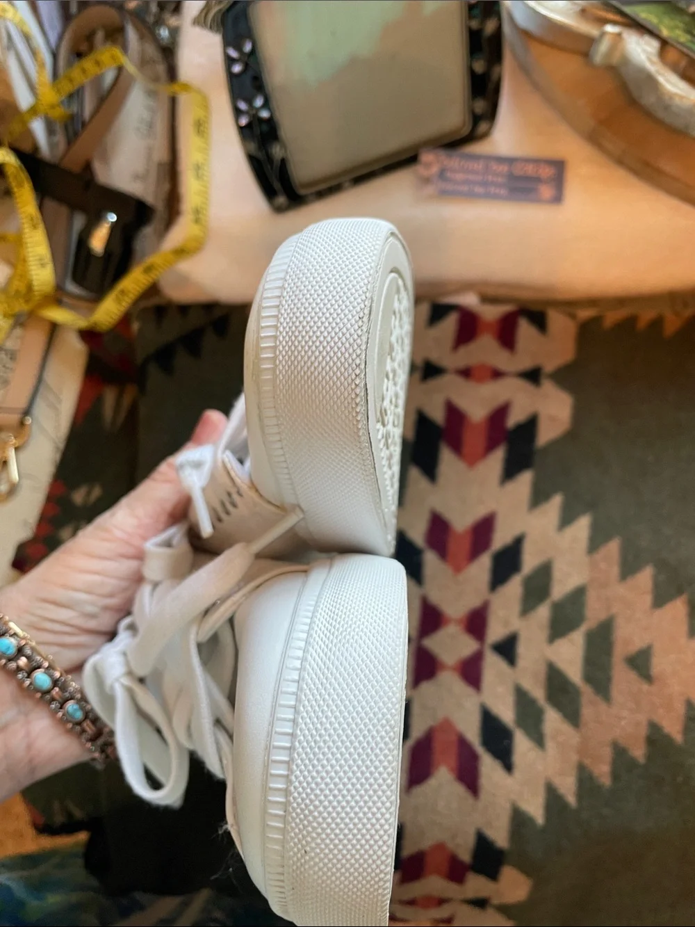 Tommy Hilfiger White Lace-Up Sneakers with Navy & Red Accents